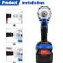 BRAND NEW Electric Impact Wrench 21V Brushless Wrench Socket 4000mAh Li-ion Battery Hand Drill Installation Power Tools By PROSTORMER Image 8