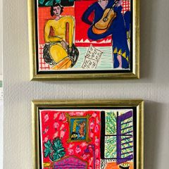 Original Matisse Inspired Artwork Framed  Original Art Contemporary Irish Art Floral Art