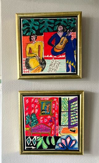 Original Matisse Inspired Artwork Framed  Original Art Contemporary Irish Art Floral Art