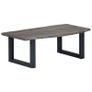 Coffee Table with Live Edges Grey 115x60x40cm Solid Acacia Wood Image 9