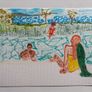 Original Art Original Drawing Holiday Art Coastal Aesthetic Image 5