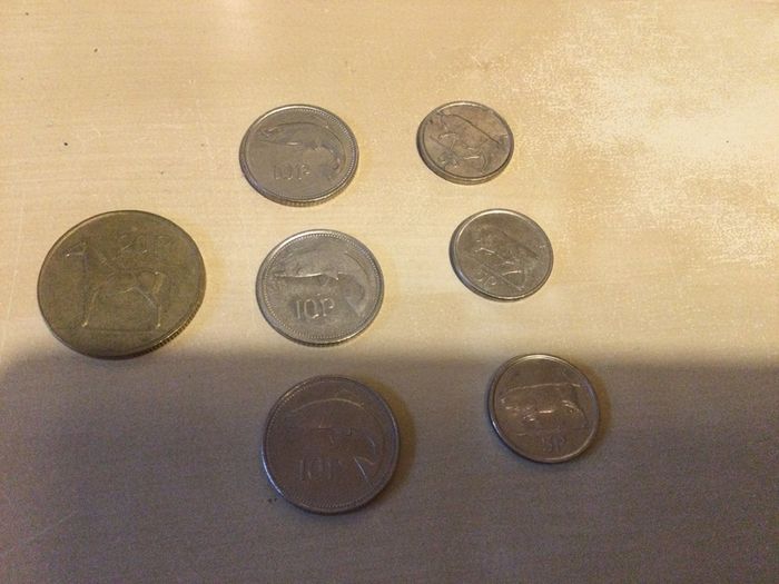 Irish 20p, 10p and 5p coins