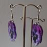 Purple Angel Floral Pansy Earrings Image 7