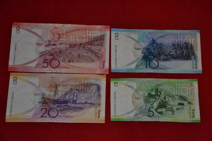 Gibraltar notes 50, 20, 10 and 5 Pound