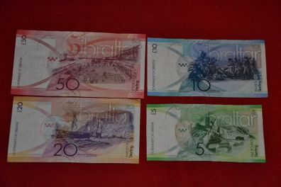 Gibraltar notes 50, 20, 10 and 5 Pound