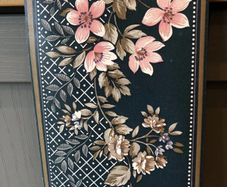 Vintage Crown Wallpaper Border Roll  Navy & Pink Floral (10 Meters)