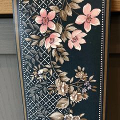 Vintage Crown Wallpaper Border Roll  Navy & Pink Floral (10 Meters)