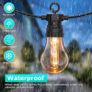MASSIVE SALE Lights Outdoor, 15M/49FT Romote Control Outdoor String lights Mains Powered with 25LED Shatterproof Bulbs, 8 Modes Waterproof Garden String Image 2