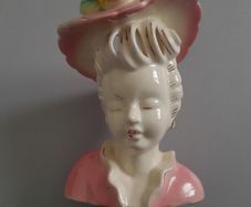 VASE - Holder - Lady - Head - Vintage