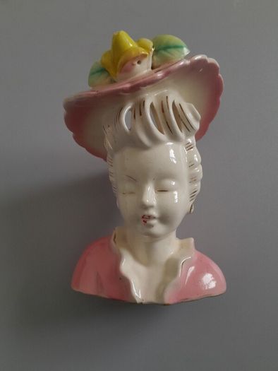 VASE - Holder - Lady - Head - Vintage