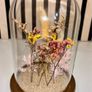 Dried Wildflower Arrangement under Glass Dome w/ Wooden Base Image 2