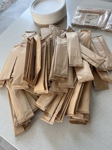 Catering Party Supplies Wooden Cutlery Paper Plates