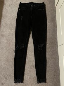 H&M black rip jeans Size 10