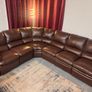 Luxurious Deep Brown Real Leather Corner Sofa Image 8