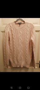 Pink cable knit jumper size 8