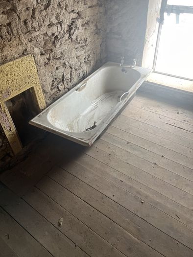 White cast iron bath