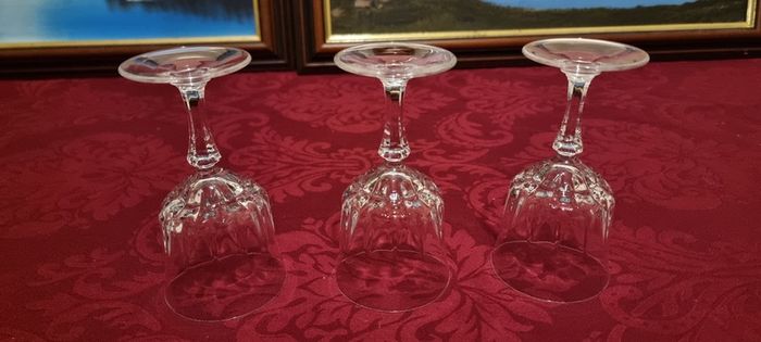 3 Piece Stemmed Crystal Goblets / Wine Glasses