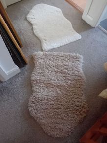 2 small rugs- ikea- sheepskin imitations