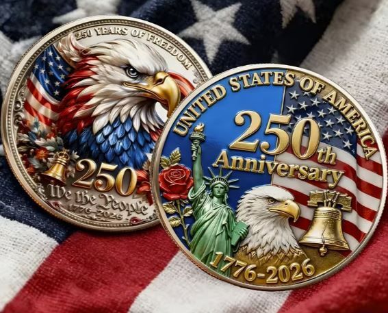 Commemorative Coin 250Th Anniversary USA Independence Day, New.