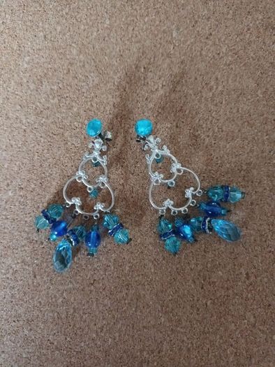925 silver earrings with blue stones