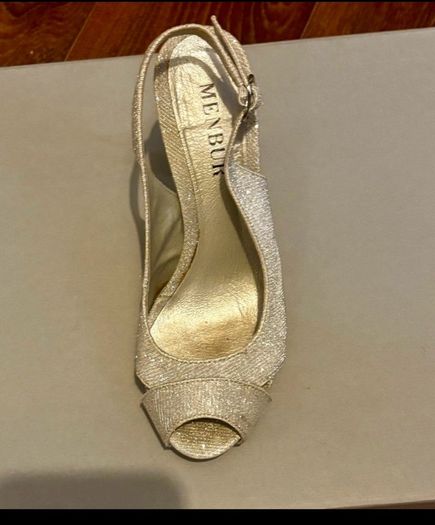 silver menbur heels size 3uk