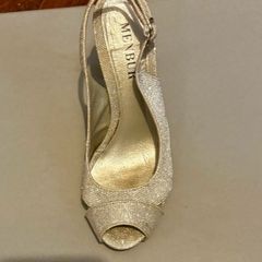 silver menbur heels size 3uk