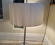 Large table Lamp chrome and linen