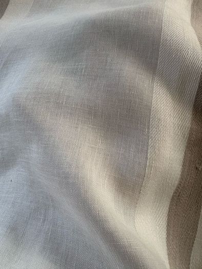 11 metres of 100% linen double width or 22metres of single width  herringbone stripe fabric