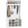 Coat rack with shelf, bench, hooks, shoe cubbies Image 6