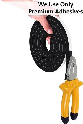 Strong Adhesive Draft Excluder for Doors, Soundproof Closed Cell Foam Draught Excluder for Door Window AC Insulation, Waterproof Weatherstrip, Anti-Collision, Scratchproof, Total 15M