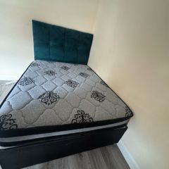 double bed frame and mattress with storage