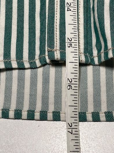 Ted Baker Mens Green/White Stripe Long Sleeve Shirt Size Small