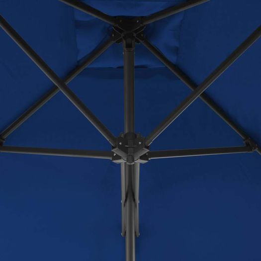 Outdoor Parasol with Steel Pole Blue 250x250x230 cm