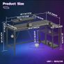 147CM L-Shaped Gaming Desk with RGB Lights & Power Outlets Image 5