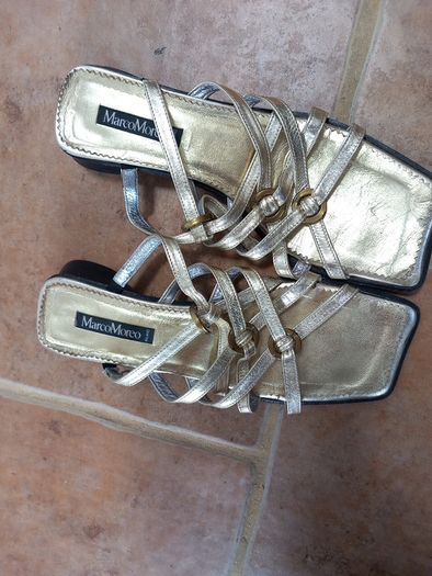 Marco Moreo Gold All Leather Sandals 39.5