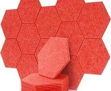NEW SALE | High Density Hexagon Acoustic Panels,Acoustic Foam Panels 30 x 26 x1 cm Beveled Edge Tiles Sound Proof