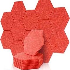 NEW SALE | High Density Hexagon Acoustic Panels,Acoustic Foam Panels 30 x 26 x1 cm Beveled Edge Tiles Sound Proof