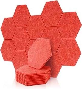 NEW SALE | High Density Hexagon Acoustic Panels,Acoustic Foam Panels 30 x 26 x1 cm Beveled Edge Tiles Sound Proof