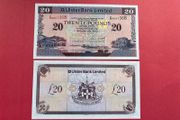 Northern Ireland. ( Ulster Bank ) 20 Pounds  2008 . Pick  342d    ( Unc )