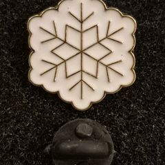 Snowflake,  pin back badge.