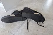 Black &amp; cream wedge shoes