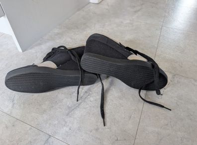 Black & cream wedge shoes