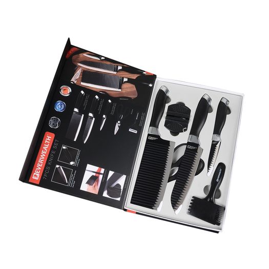Black Blade Knives Set Gift Box 7 pcs