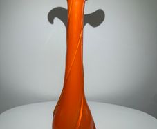 Documented V.A.S. Empoli G/20S Orange Cased Glass Vase, 40cm.  Italy c.1960