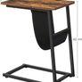 Side Table Laptop Table C Shape Sofa Table with Storage Space Removable Storage Bag Coffee Laptop Living Room Bedroom Industrial Design Vintage Brown/Black Image 4