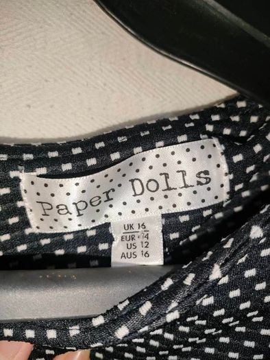 Paper Dolls navy white polkadot Mini dress size 16 Postage included