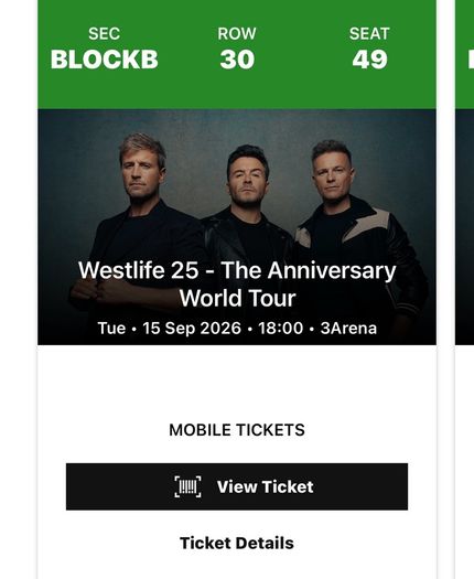 westlife concert tickets