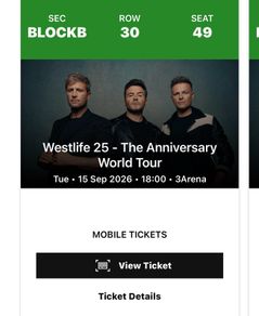westlife concert tickets