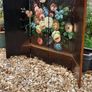 Antique 4 Panel hand painted lacquer wooden folding divider screen Image 2