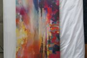 Multicoloured sky &amp; mountains scene canvas print